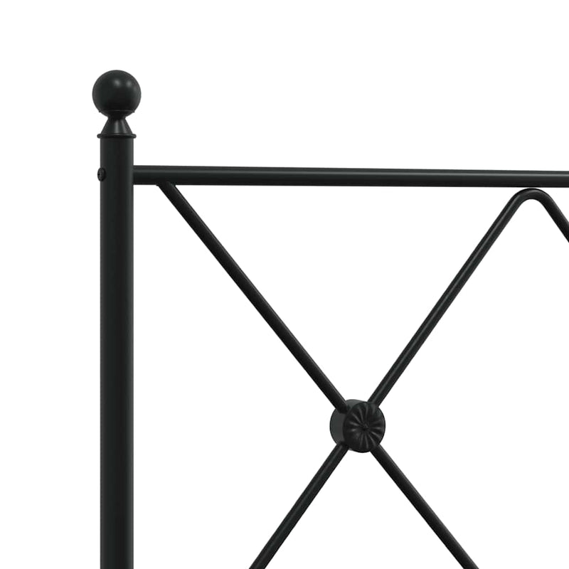 Tăblie de pat de schimb metalică, negru, 75 cm