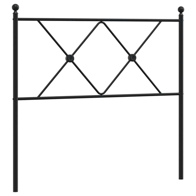 Tăblie de pat de schimb metalică, negru, 90 cm