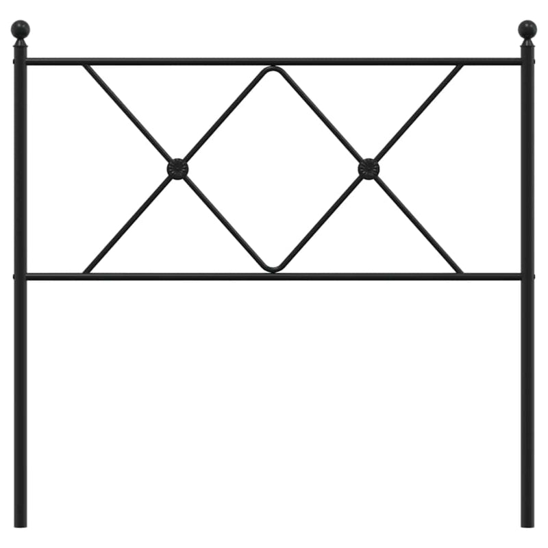Tăblie de pat de schimb metalică, negru, 90 cm