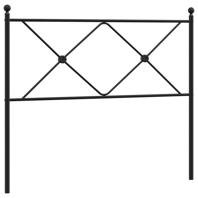 Tăblie de pat de schimb metalică, negru, 100 cm