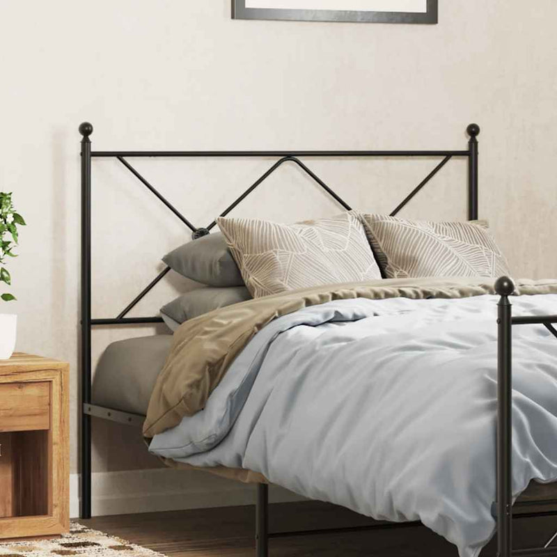 Tăblie de pat de schimb metalică, negru, 100 cm