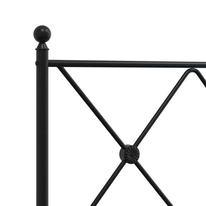 Tăblie de pat de schimb metalică, negru, 193 cm