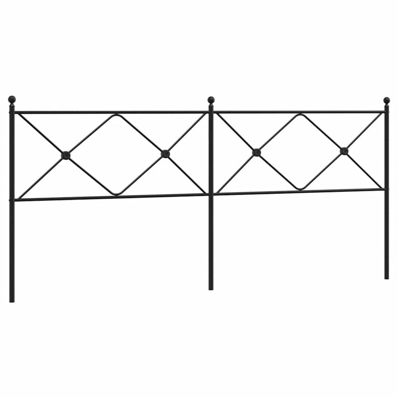 Tăblie de pat de schimb metalică, negru, 200 cm