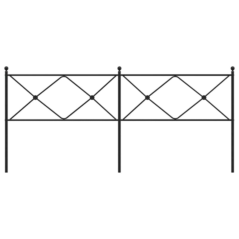 Tăblie de pat de schimb metalică, negru, 200 cm
