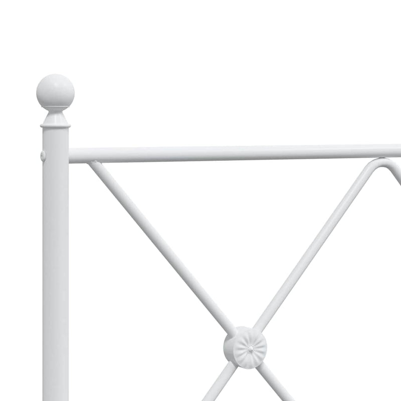 Tăblie de pat de schimb metalică, alb, 80 cm
