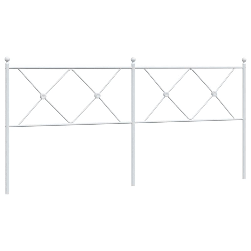 Tăblie de pat de schimb metalică, alb, 180 cm