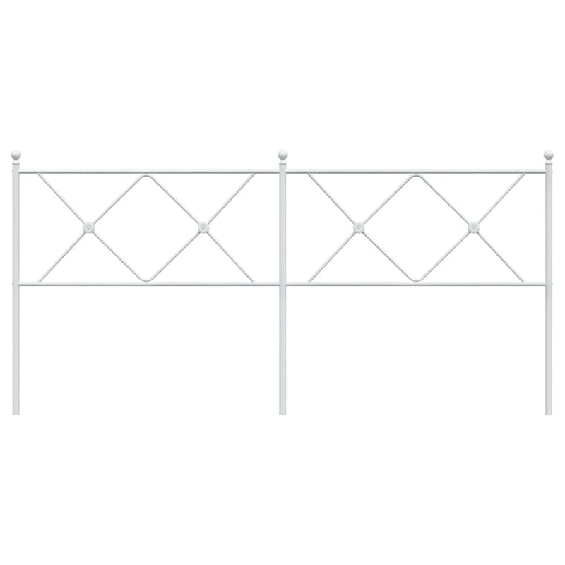 Tăblie de pat de schimb metalică, alb, 180 cm