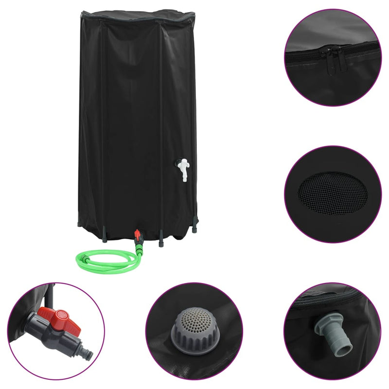 Rezervor de apă cu robinet, pliabil, 100 L, PVC