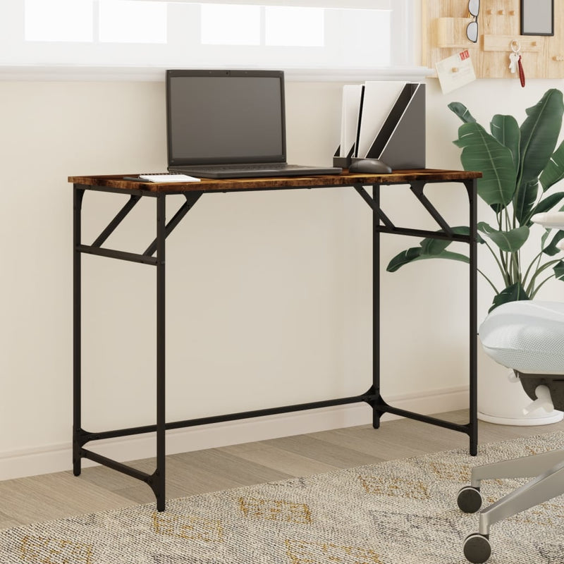Birou stejar sonoma 100x45x76 cm lemn/oțel vopsit electrostatic