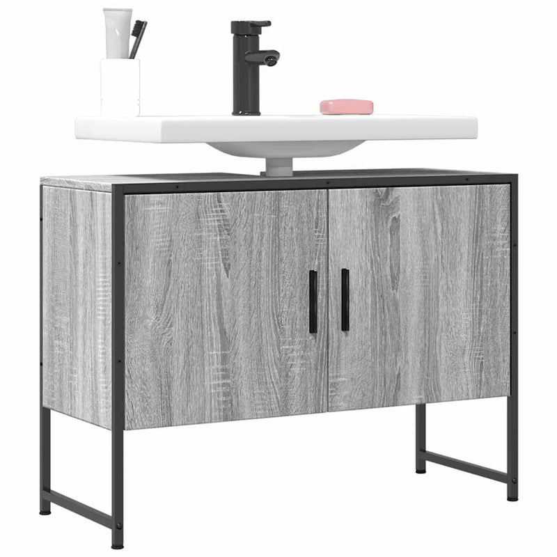 Dulap chiuveta de baie, gri sonoma, 80x33x60 cm, lemn compozit