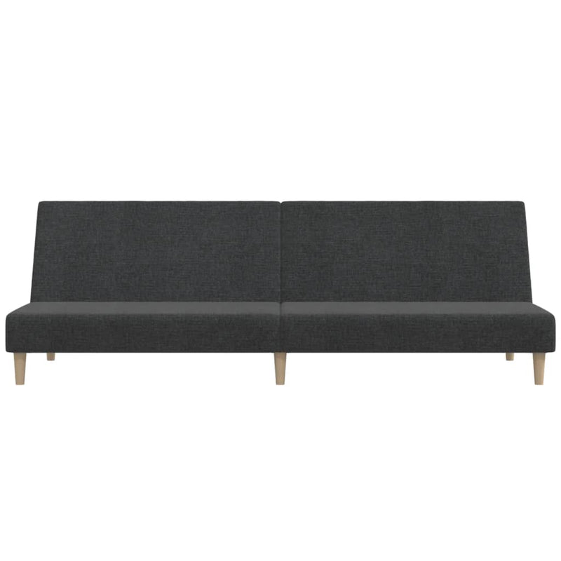 Canapea extensibilă cu 2 locuri, gri închis, textil