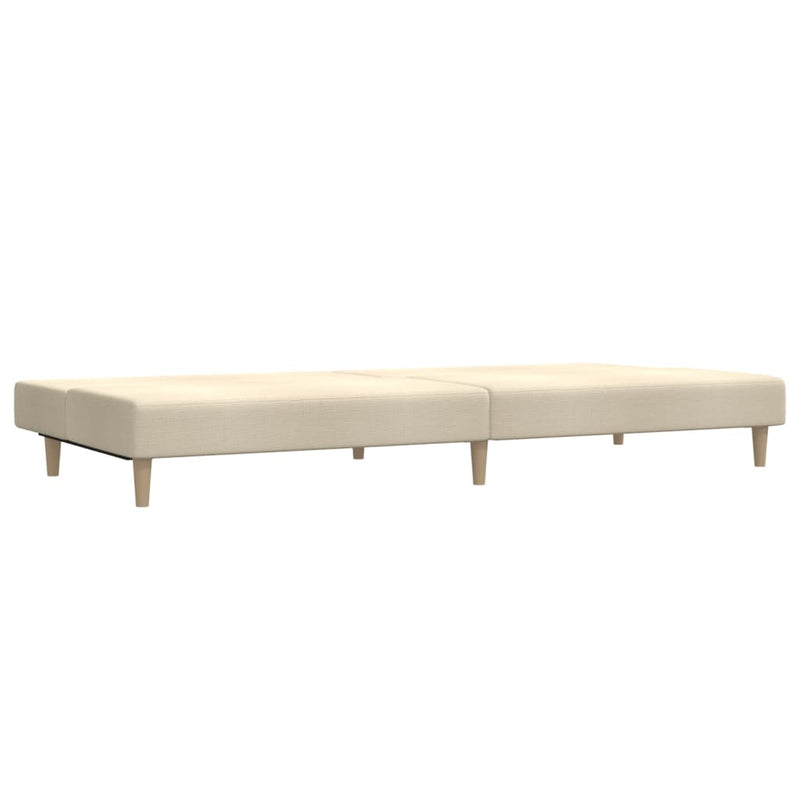 Canapea extensibilă cu 2 locuri, crem, material textil