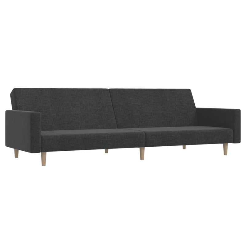 Canapea extensibilă cu 2 locuri, gri închis, textil