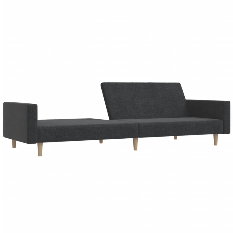 Canapea extensibilă cu 2 locuri, gri închis, textil