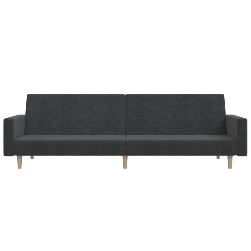 Canapea extensibilă cu 2 locuri, gri închis, textil