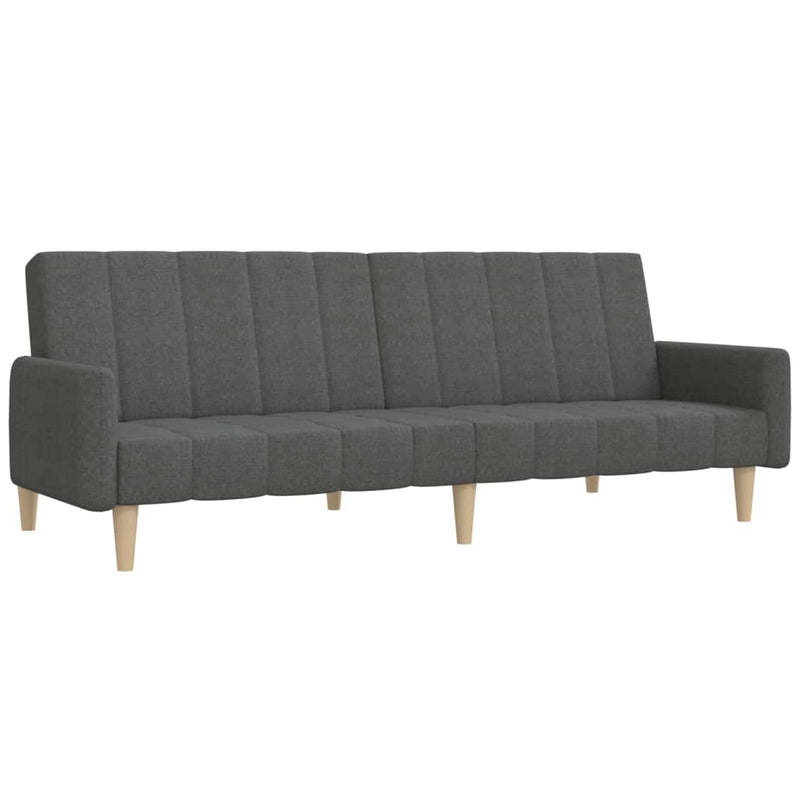 Canapea extensibilă cu 2 locuri, gri închis, textil