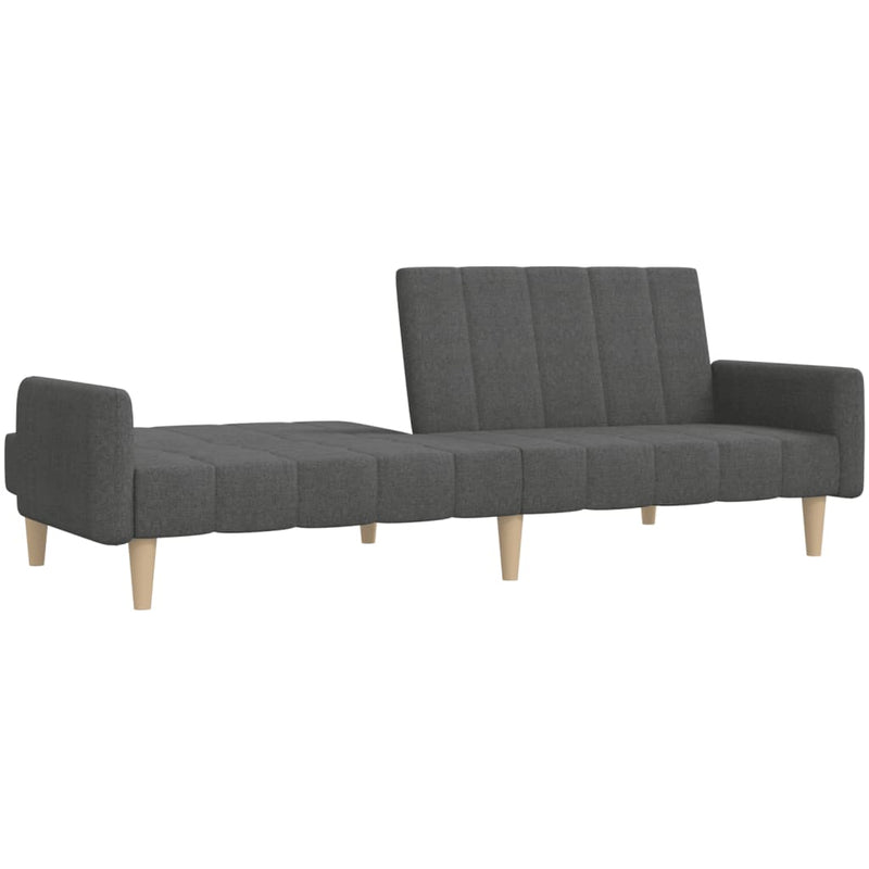 Canapea extensibilă cu 2 locuri, gri închis, textil