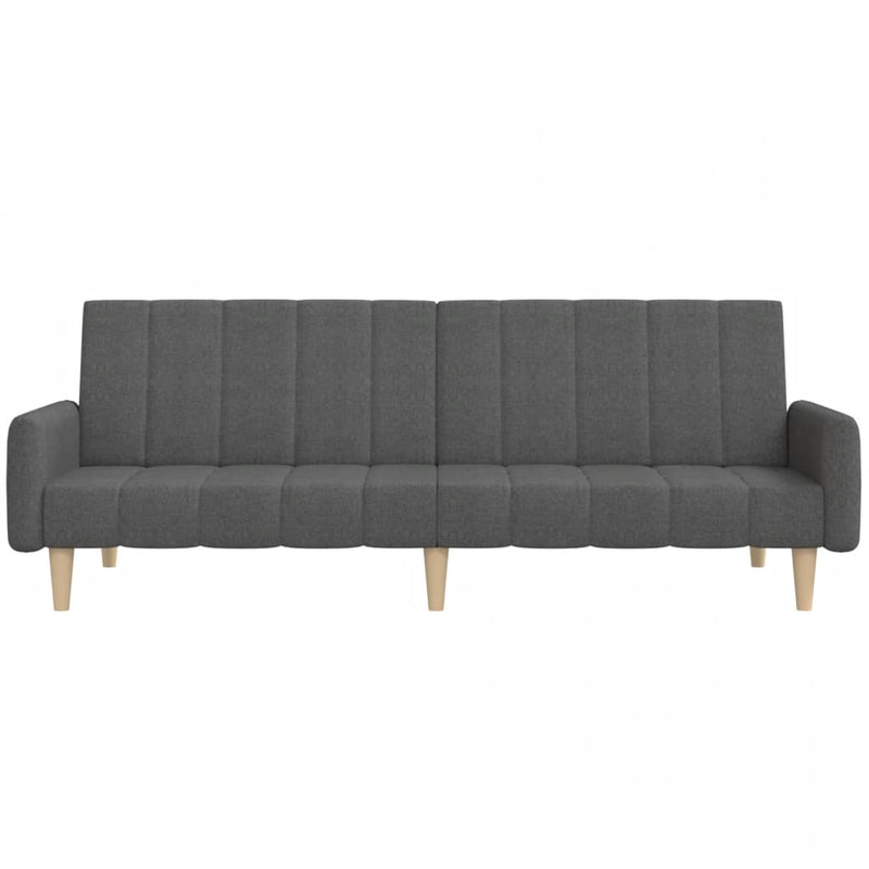 Canapea extensibilă cu 2 locuri, gri închis, textil