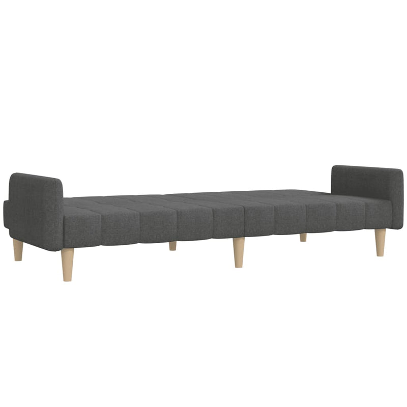 Canapea extensibilă cu 2 locuri, gri închis, textil
