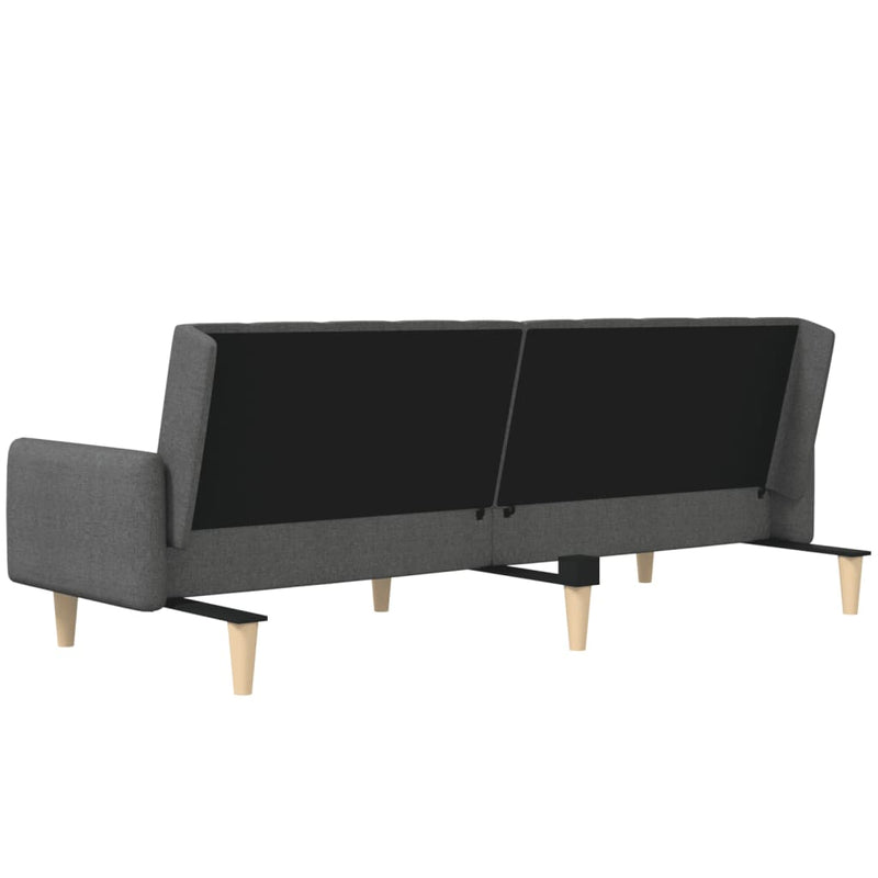 Canapea extensibilă cu 2 locuri, gri închis, textil