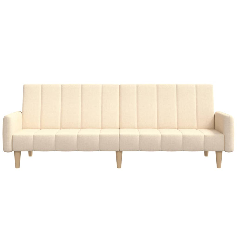 Canapea extensibilă cu 2 locuri, crem, material textil