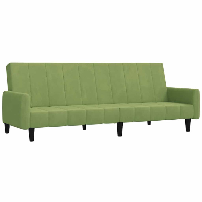 Canapea extensibilă cu 2 locuri, verde deschis, catifea