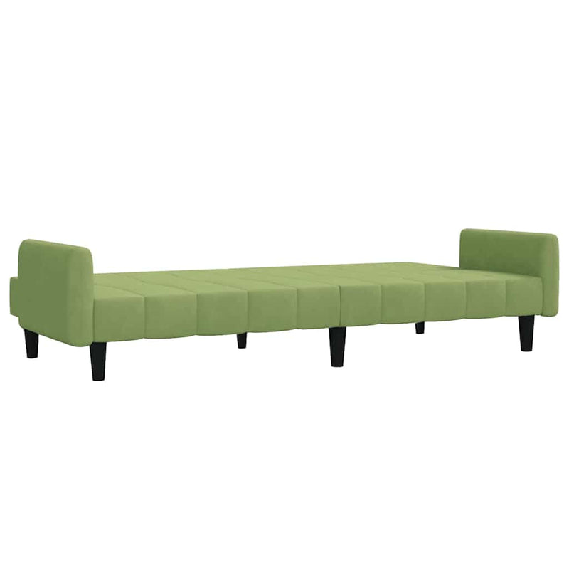 Canapea extensibilă cu 2 locuri, verde deschis, catifea