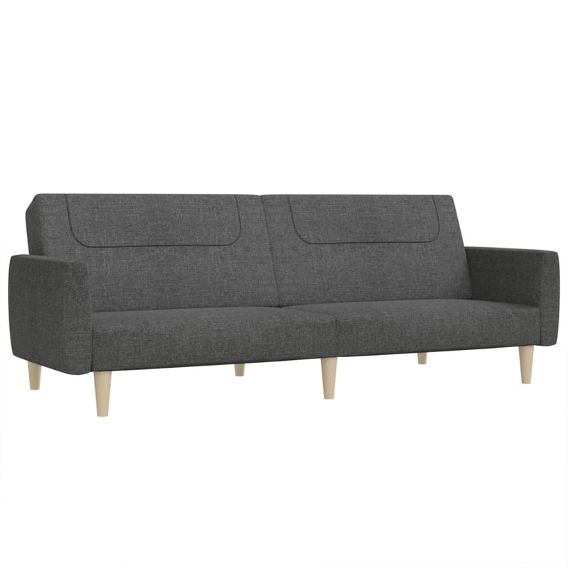 Canapea extensibilă cu 2 locuri, gri închis, textil