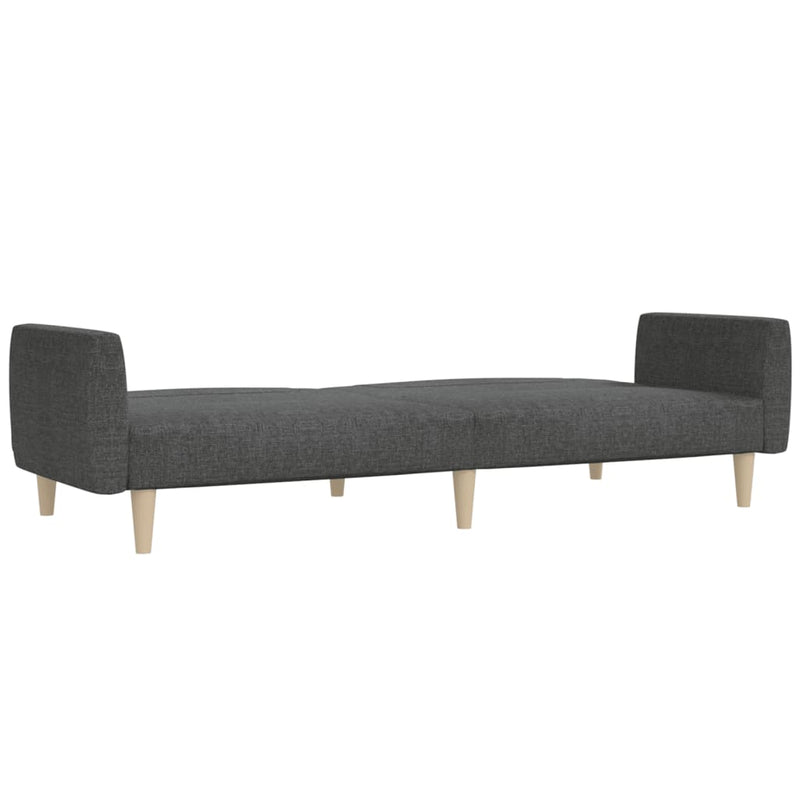 Canapea extensibilă cu 2 locuri, gri închis, textil