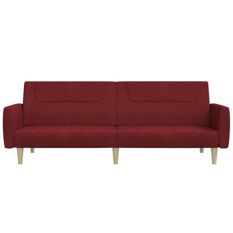 Canapea extensibilă cu 2 locuri, roșu vin, material textil