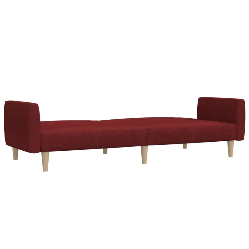 Canapea extensibilă cu 2 locuri, roșu vin, material textil