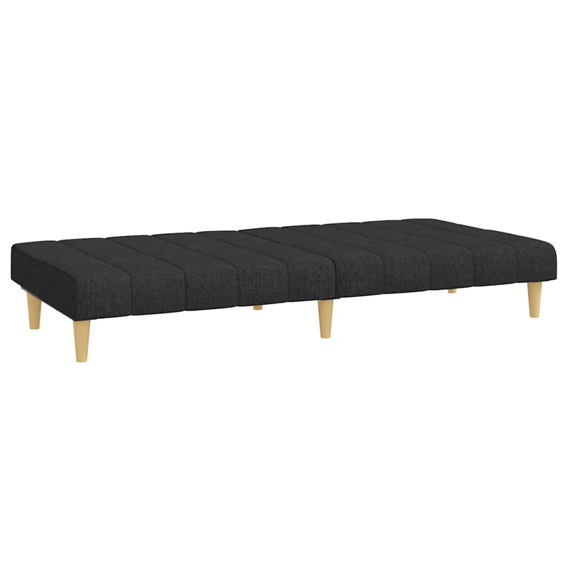 Canapea extensibilă cu 2 locuri, negru, material textil