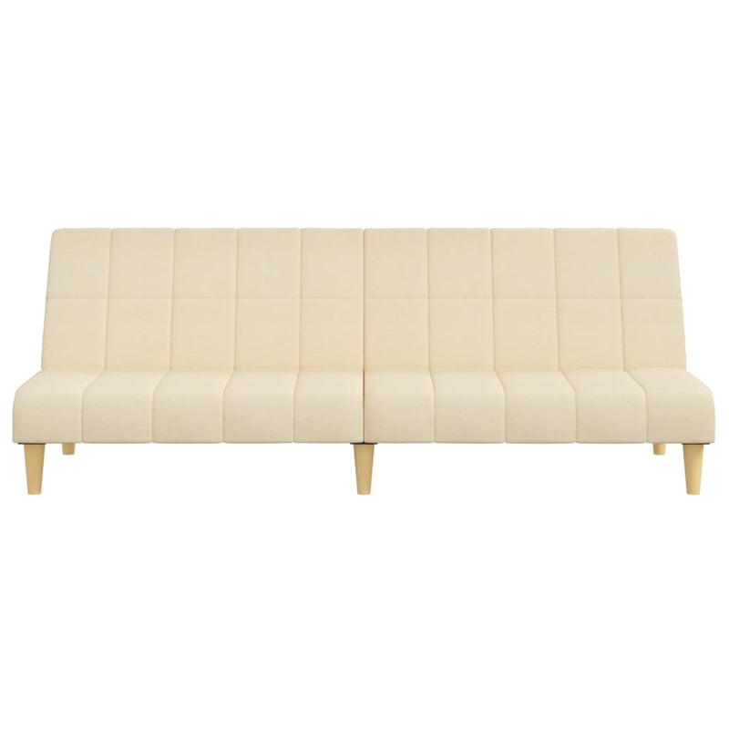 Canapea extensibilă cu 2 locuri, crem, material textil