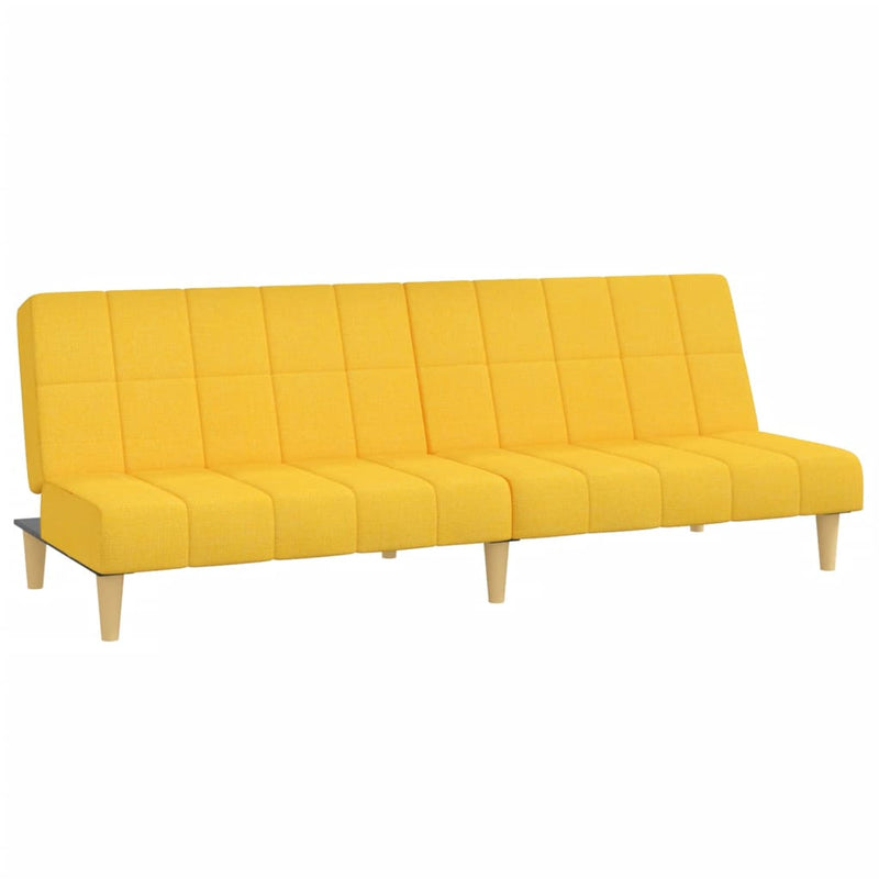 Canapea extensibilă cu 2 locuri, galben, material textil
