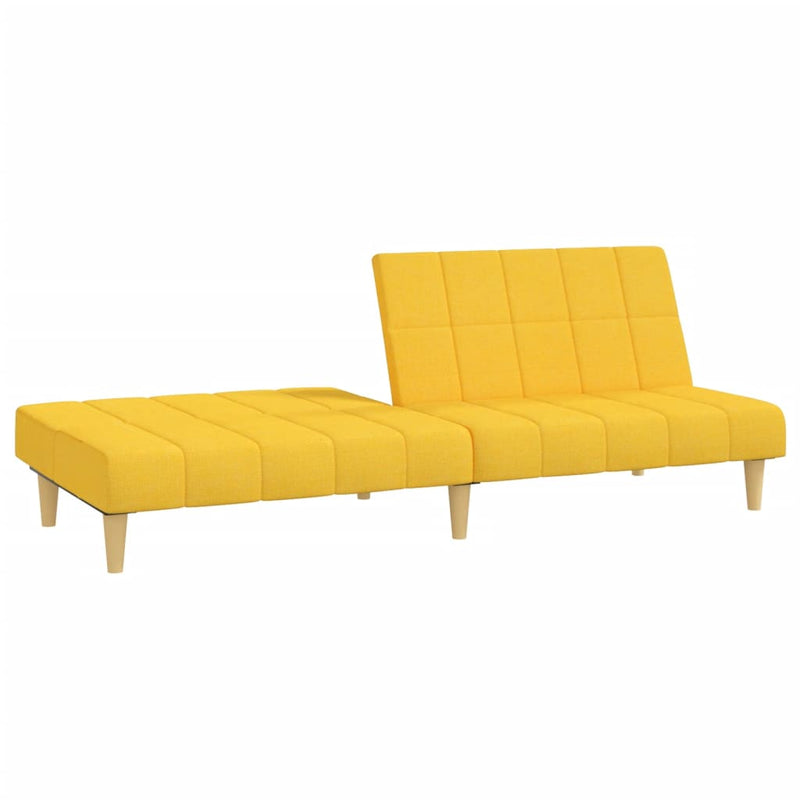 Canapea extensibilă cu 2 locuri, galben, material textil