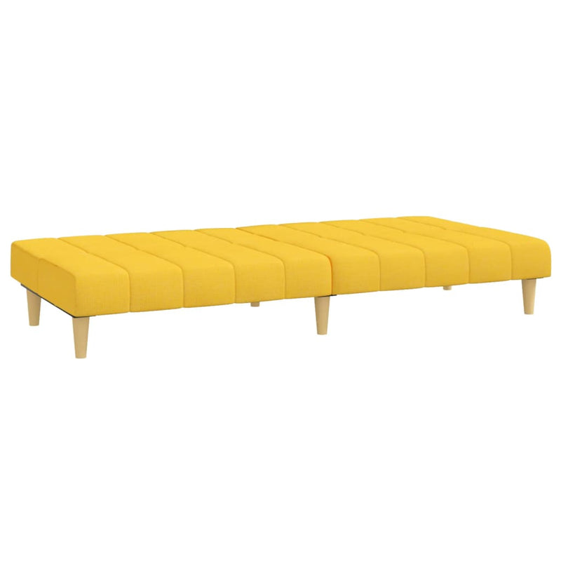 Canapea extensibilă cu 2 locuri, galben, material textil