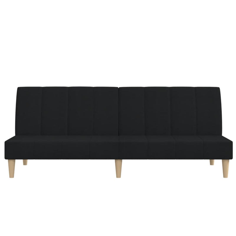 Canapea extensibilă cu 2 locuri, negru, material textil
