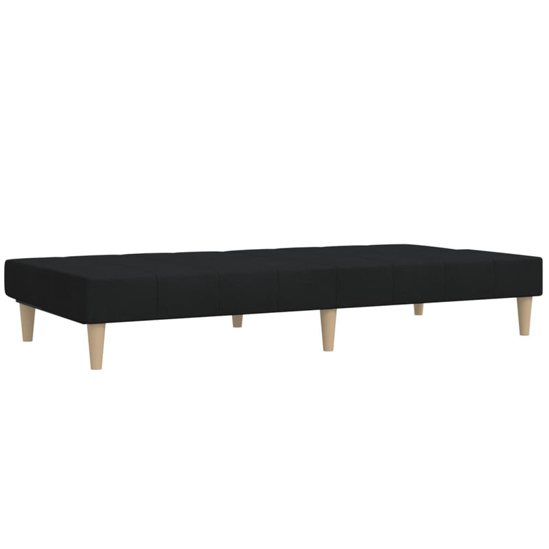 Canapea extensibilă cu 2 locuri, negru, material textil