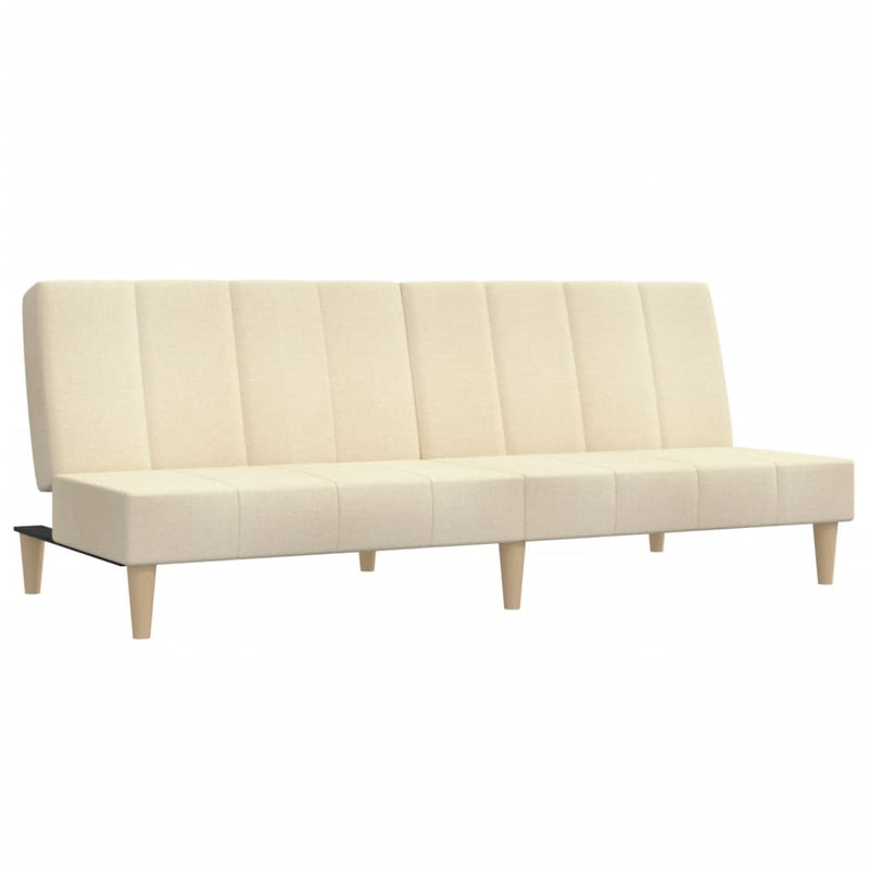 Canapea extensibilă cu 2 locuri, crem, material textil