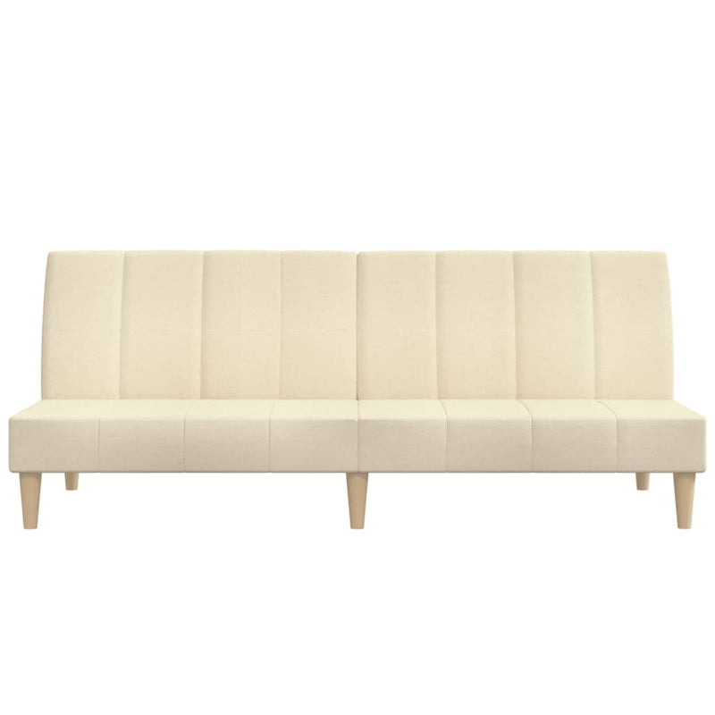 Canapea extensibilă cu 2 locuri, crem, material textil