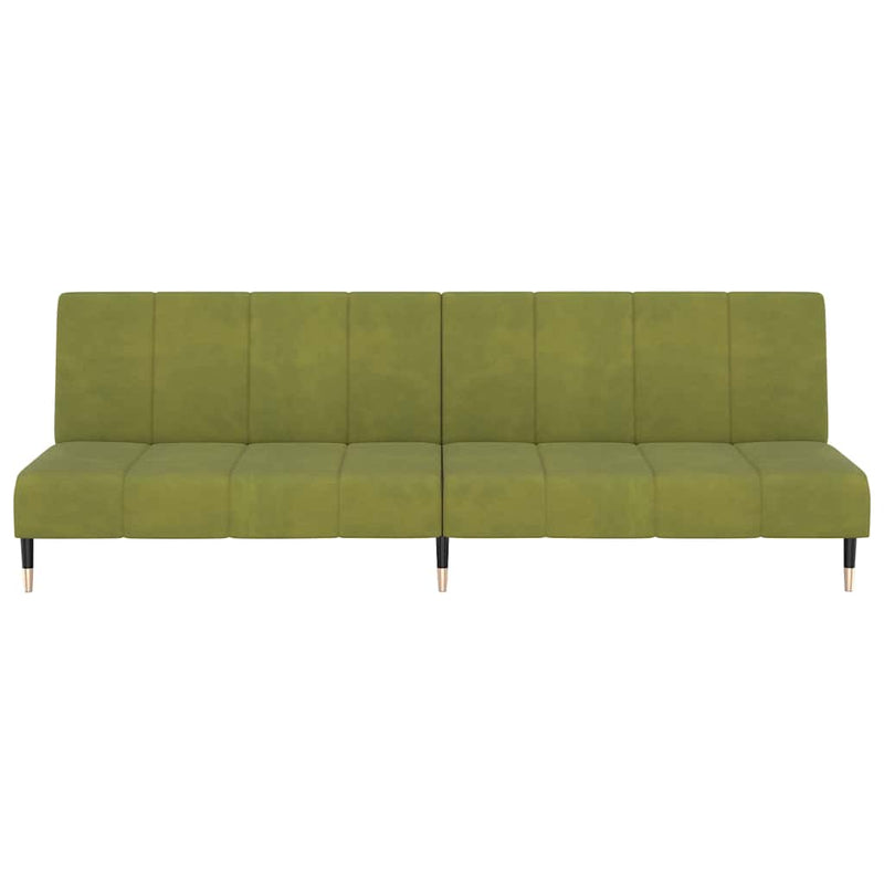 Canapea extensibilă cu 2 locuri, verde deschis, catifea