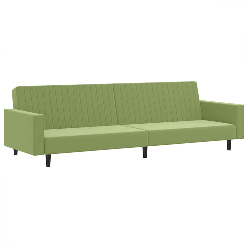 Canapea extensibilă cu 2 locuri, verde deschis, catifea