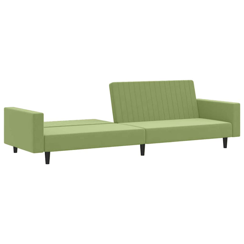 Canapea extensibilă cu 2 locuri, verde deschis, catifea