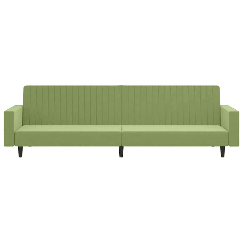 Canapea extensibilă cu 2 locuri, verde deschis, catifea