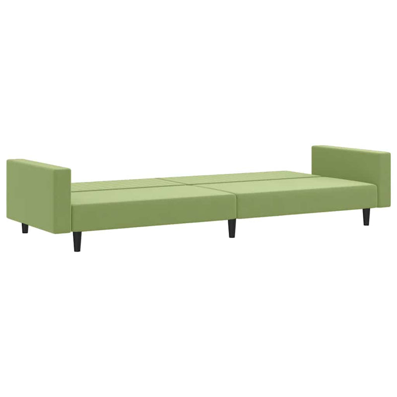 Canapea extensibilă cu 2 locuri, verde deschis, catifea