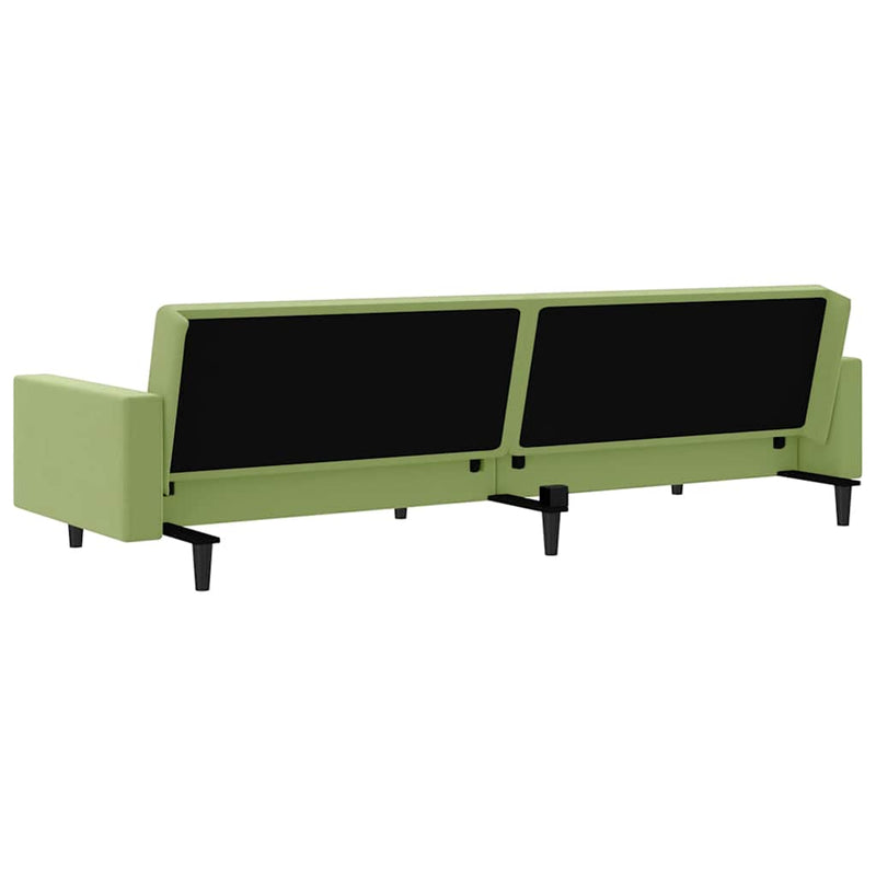 Canapea extensibilă cu 2 locuri, verde deschis, catifea