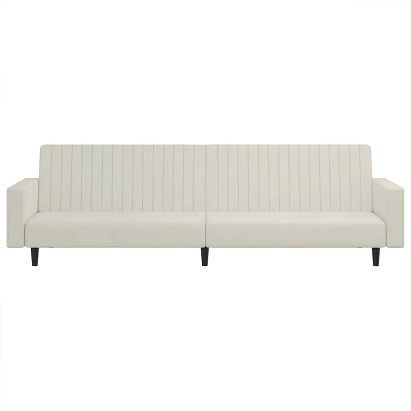 Canapea extensibilă cu 2 locuri, crem, catifea
