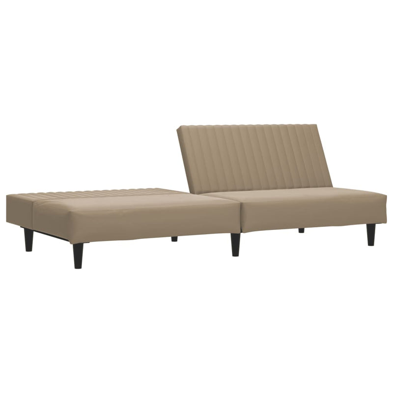 Canapea extensibilă cu 2 locuri, cappuccino, piele ecologică
