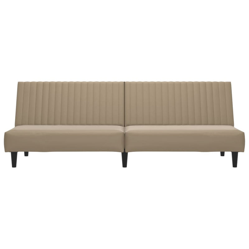 Canapea extensibilă cu 2 locuri, cappuccino, piele ecologică