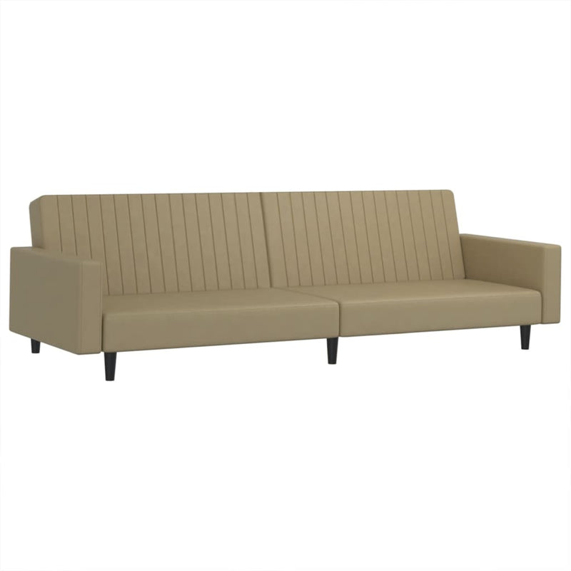 Canapea extensibilă cu 2 locuri, cappuccino, piele ecologică